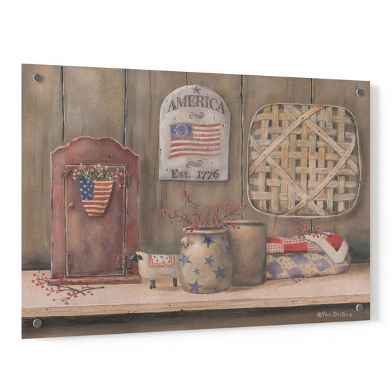 Epic Art 'America Est. 1776' by Pam Britton, Acrylic Glass Wall Art, 36"x24"
