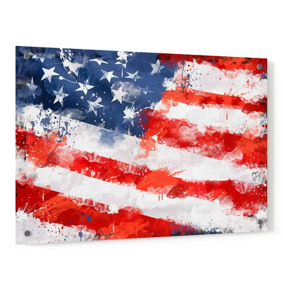 Epic Art 'American Flag', Acrylic Glass Wall Art, 36"x24"