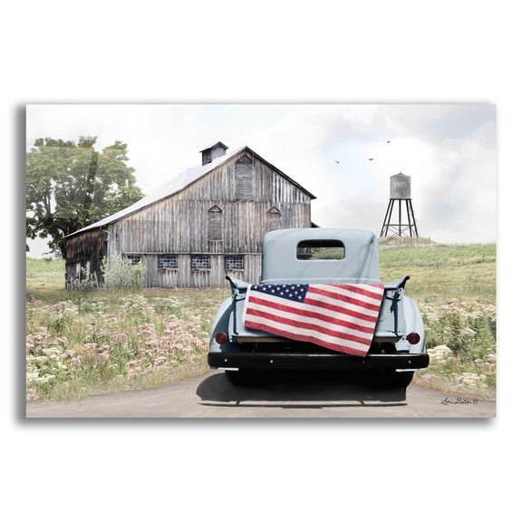 Epic Art 'American Tailgating' by Lori Deiter Acrylic Glass Wall Art, 24"x16"