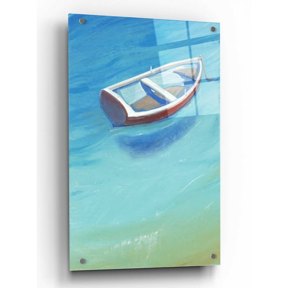 Epic Art 'Anchored Dingy II' by Tim O'Toole, Acrylic Glass Wall Art, 24"x36"
