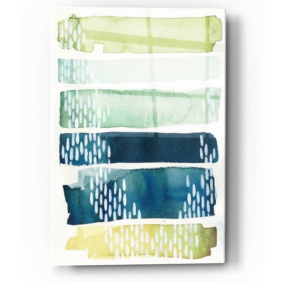 Epic Art 'Aqua Streak II' by Grace Popp, Acrylic Wall Glass, 12"x16"
