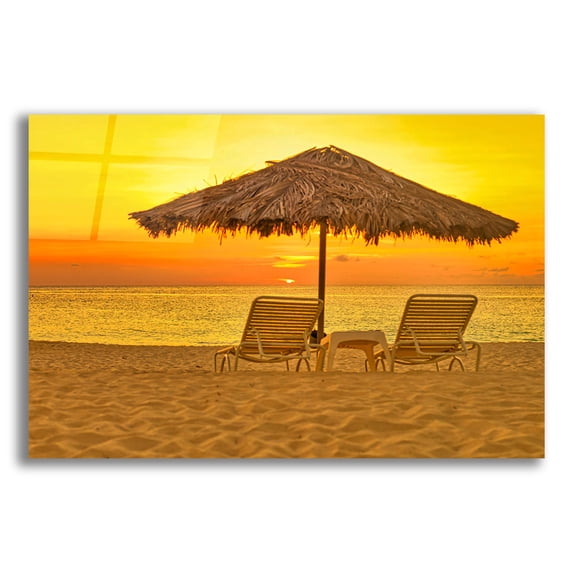 Epic Art 'Aruba Relax' by Mark A Paulda, Acrylic Glass Wall Art, 16"x12"
