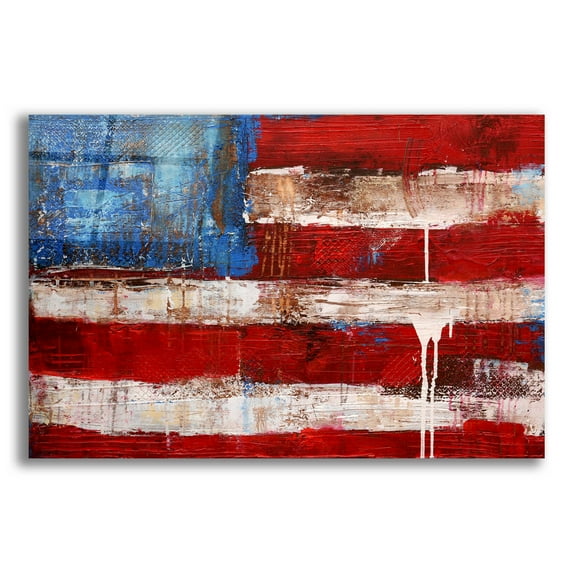 Epic Art 'Ashley American Flag' by Erin Ashley, Acrylic Glass Wall Art, 24"x16"