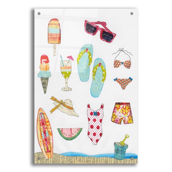 Epic Art 'At the Beach II' by Courtney Prahl, Acrylic Glass Wall Art, 24"x36"