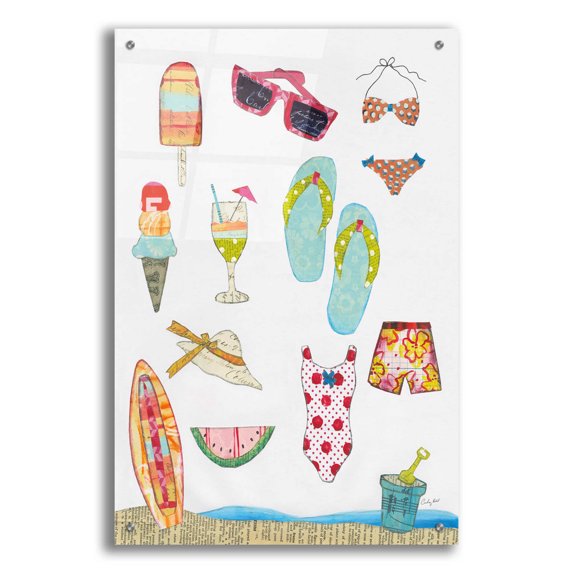 Epic Art 'At the Beach II v2' by Courtney Prahl, Acrylic Glass Wall Art, 24"x36"