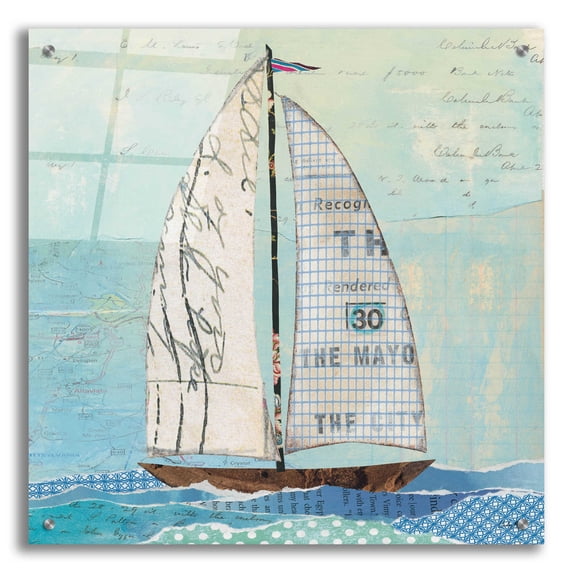 Epic Art 'At the Regatta III Sail Sq' by Courtney Prahl, Acrylic Glass Wall Art, 24"x24"