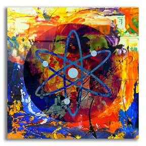 Epic Art 'Atom Cosmos Crypto In Color' by Epic Art Portfolio, Acrylic Glass Wall Art, 12"x12"