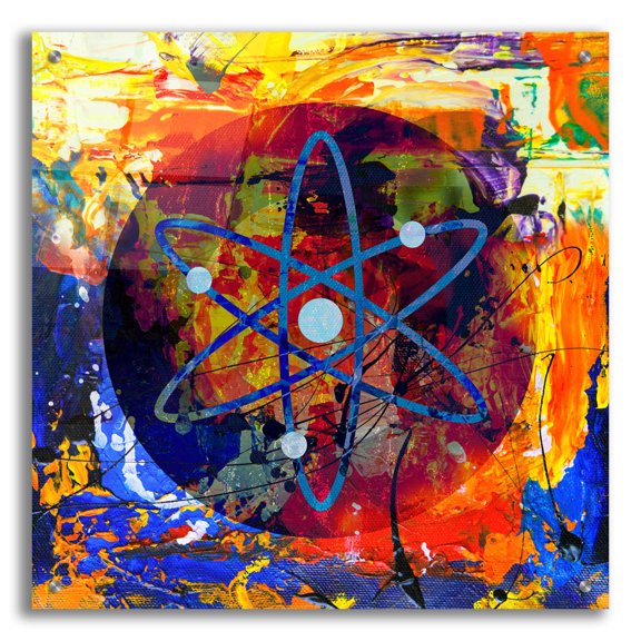 Epic Art 'Atom Cosmos Crypto In Color' by Epic Art Portfolio, Acrylic Glass Wall Art, 24"x24"