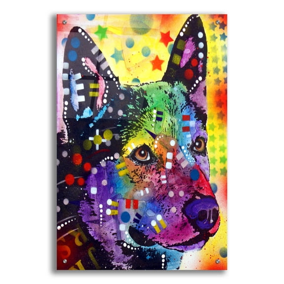 Epic Art 'Aus Cattle Dog' by Dean Russo, Acrylic Glass Wall Art, 24"x36"