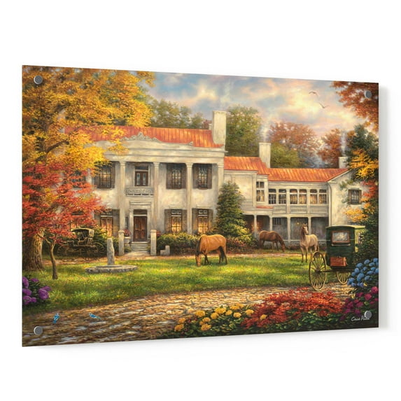 Epic Art 'Autumn Afternoon at Belle Meade' by Chuck Pinson, Acrylic Glass Wall Art, 36"x24"