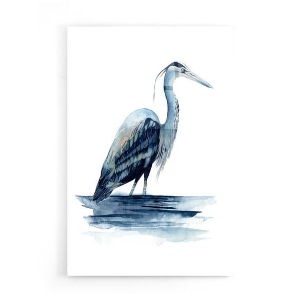 Epic Art 'Azure Heron II' by Grace Popp, Acrylic Glass Wall Art, 16"x24"