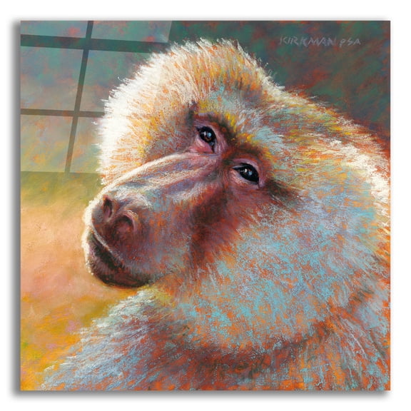 Epic Art 'B Is For Baboon 2 by Rita Kirkman, Acrylic Glass Wall Art, 12" x 12"