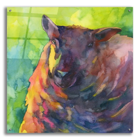 Epic Art 'Baa Baa Black Sheep'  by Annelein Beukenkamp Acrylic Glass Wall Art, 36" x 36"