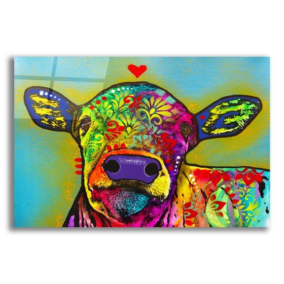 Epic Art 'Baby Moo' by Dean Russo Acrylic Glass Wall Art, 16" x 12"