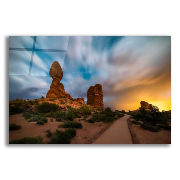Epic Art 'Balanced Light show - Arches National Park' by Darren White, Acrylic Glass Wall Art, 16"x12"