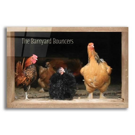 Epic Art 'Barnyard Bouncers' by Lori Deiter Acrylic Glass Wall Art, 24"x16"