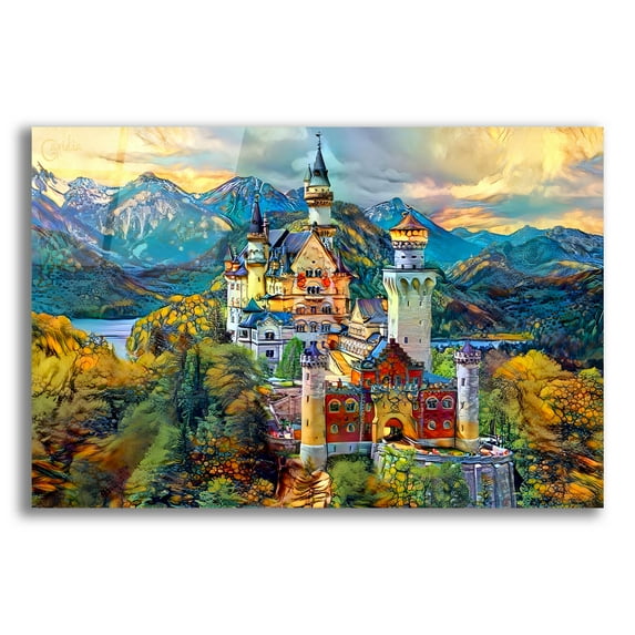 Epic Art 'Baviera Fussen Germany Neuschwanstein castle' by Pedro Gavidia, Acrylic Glass Wall Art, 16"x12"