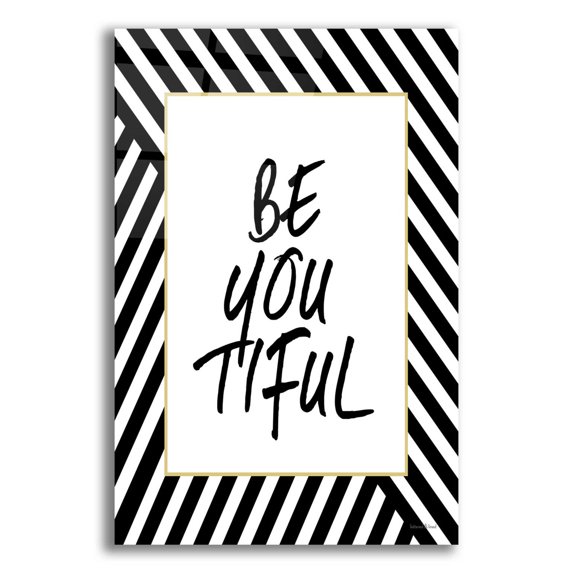 Epic Art 'Be-You-Tiful' by Lettered & Lined, Acrylic Glass Wall Art, 16"x24"