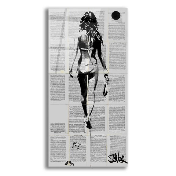 Epic Art "Beach Comber" by Loui Jover, Acrylic Glass Wall Art, 12"x24"