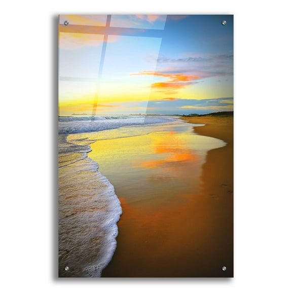 Epic Art 'Beach Sunrise' by Tracie Louise, Acrylic Glass Wall Art, 24"x36"