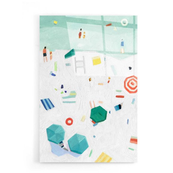 Epic Art 'Beach Vista I' by Emma Scarvey, Acrylic Glass Wall Art, 16"x24"