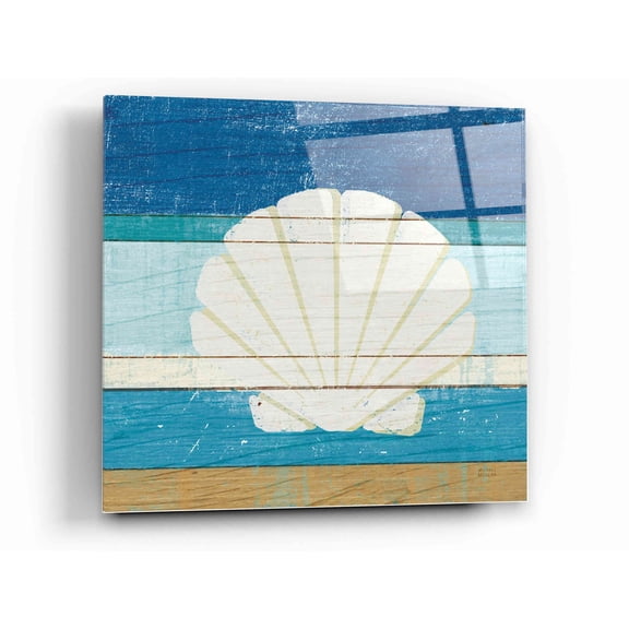 Epic Art 'Beachscape Shell v2' by Michael Mullan, Acrylic Glass Wall Art, 12"x12"