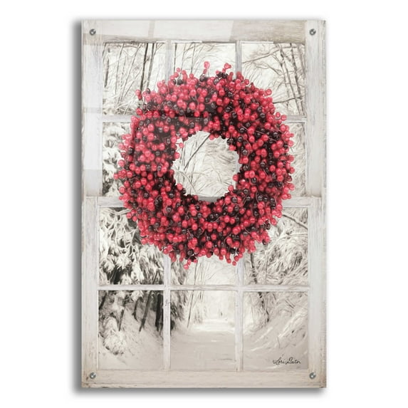 Epic Art 'Beaded Wreath View II' by Lori Deiter Acrylic Glass Wall Art, 24"x36"