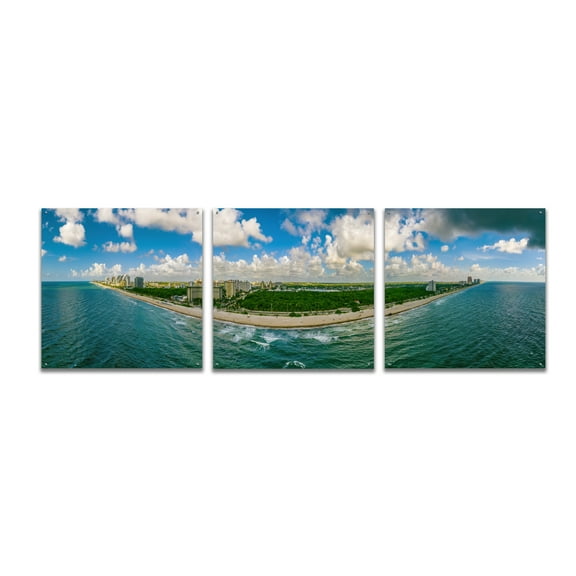 Epic Art 'Beautiful Fort Lauderdale, Florida' by Epic Portfolio, Acrylic Glass Wall Art, 3 Piece Set, 108" x 36"