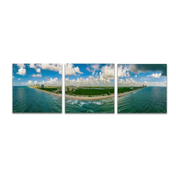 Epic Art 'Beautiful Fort Lauderdale, Florida' by Epic Portfolio, Acrylic Glass Wall Art, 3 Piece Set, 72" x 24"