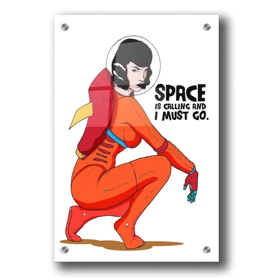 Epic Art 'Bettie Astronaut 2' by Craig Snodgrass, Acrylic Glass Wall Art, 24"x36"