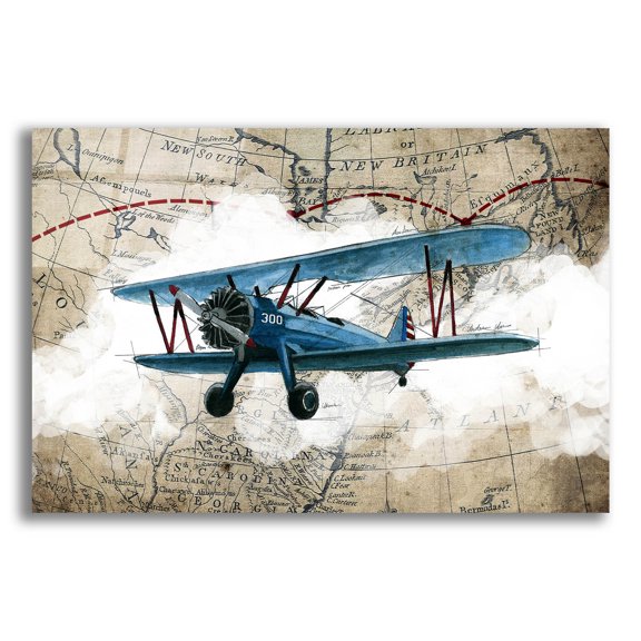 Epic Art 'Biplane 1' by Graphinc, Acrylic Glass Wall Art, 24"x16"