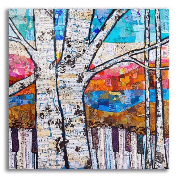 Epic Art 'Birch Keys 2' by St. Hilaire Elizabeth, Acrylic Glass Wall Art, 12"x12"