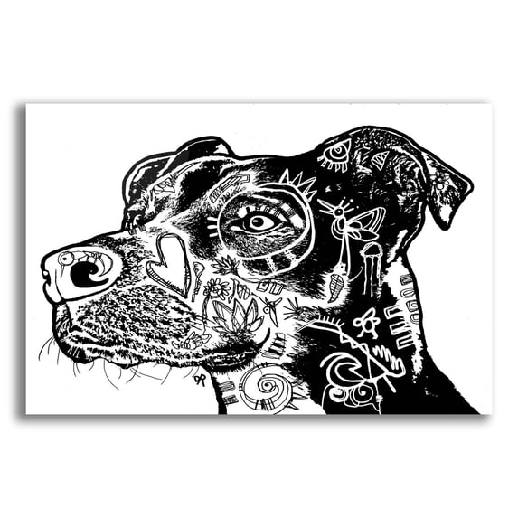 Epic Art 'Bird Dog Scratch' by Dean Russo Studios, Acrylic Glass Wall Art, 24"x16"