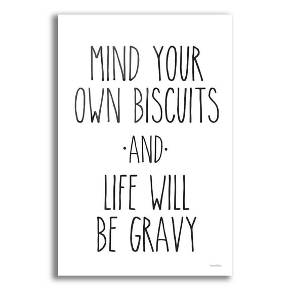 Epic Art 'Biscuits and Gravy' by Lettered & Lined, Acrylic Glass Wall Art, 12"x16"