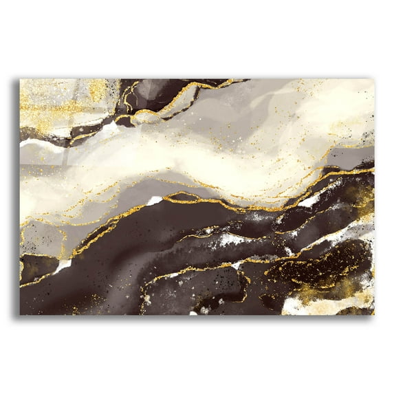 Epic Art 'Bisque Glimmer' by Delores Naskrent, Acrylic Glass Wall Art, 16"x12"