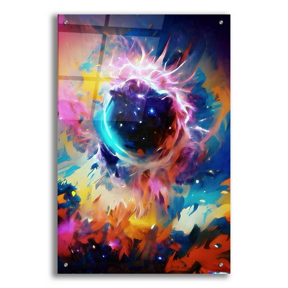 Epic Art 'Black Sun' by David Manlove, Acrylic Glass Wall Art, 24"x36"