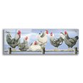 thumbnail image 1 of Epic Art 'Black & White Hens 2' by Janet Pidoux, Acrylic Glass Wall Art, 36"x12", 1 of 8