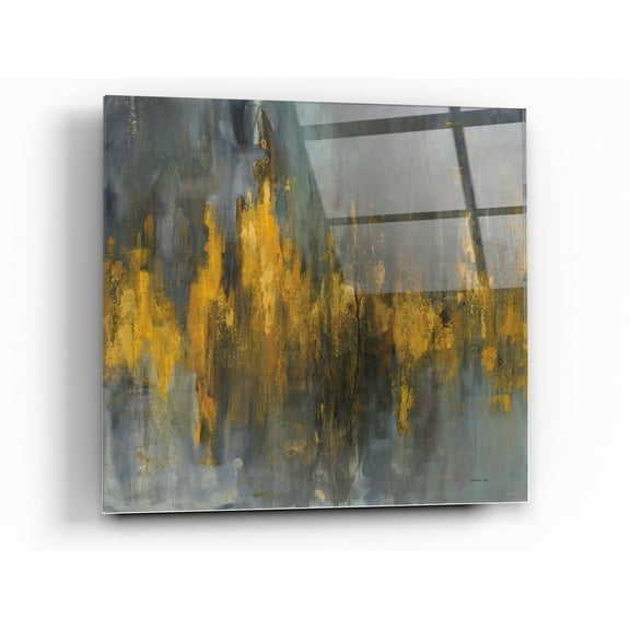 Epic Art 'Black and Gold Abstract' by Danhui Nai, Acrylic Glass Wall Art, 24"x24"