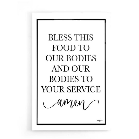 Epic Art 'Bless This Food' by Imperfect Dust, Acrylic Glass Wall Art, 16"x24"