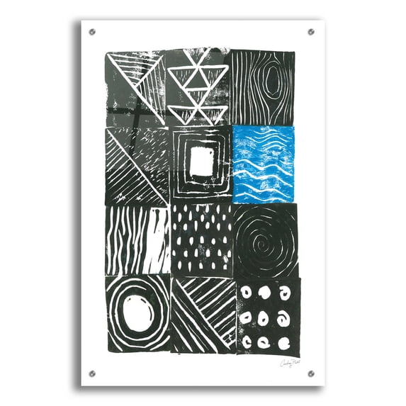 Epic Art 'Block Print II by Courtney Prahl, Acrylic Glass Wall Art, 24"x36"