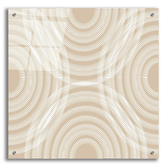 Epic Art 'Blue And White Big Abstractred Woven Circles 2' by Sabrina Balbuena, Acrylic Glass Wall Art, 24"x24"