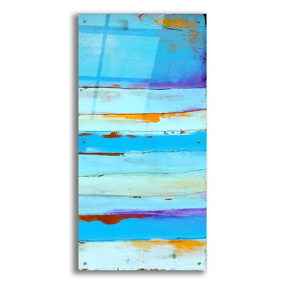 Epic Art 'Blue Jam II' by Erin Ashley, Acrylic Glass Wall Art, 24"x48"