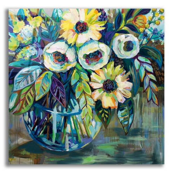 Epic Art 'Blue Light' by Jeanette Vertentes, Acrylic Glass Wall Art, 12"x12"