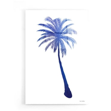 Epic Art 'Blue Palm Tree I' by Seven Trees Design, Acrylic Glass Wall Art, 16"x24"