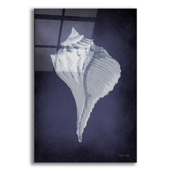 Epic Art 'Blue Seashell II' by Cindy Jacobs, Acrylic Glass Wall Art, 16"x24"