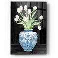 thumbnail image 1 of Epic Art 'Blue and White Tulips Black I' by Cindy Jacobs, Acrylic Glass Wall Art, 12"x16", 1 of 2