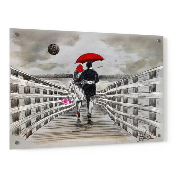 Epic Art 'Boardwalk' by Loui Jover, Acrylic Glass Wall Art, 36"x24"