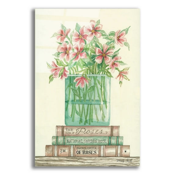 Epic Art 'Book Bouquet I' by Cindy Jacobs, Acrylic Glass Wall Art, 12"x16"