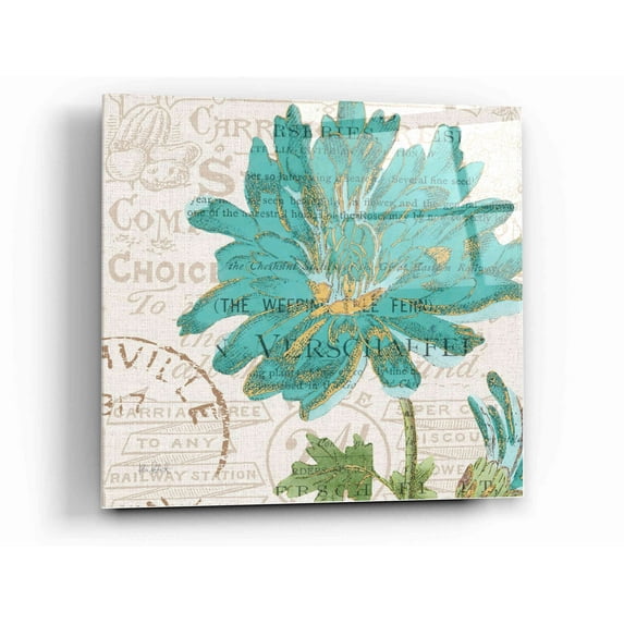 Epic Art 'Bookshelf Botanical IV' by Katie Pertiet, Acrylic Glass Wall Art, 12"x12"