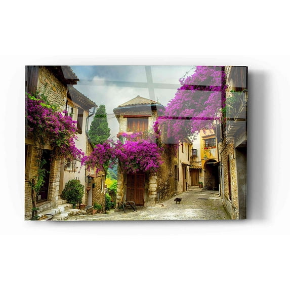Epic Art 'Bougainvillea' Acrylic Glass Wall Art, 16"x24"